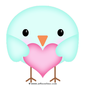 Bird glow colour holding heart