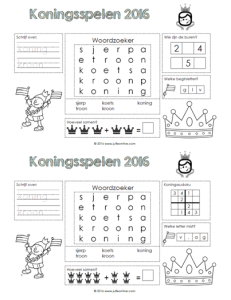 Koningsspelen placemat 2016